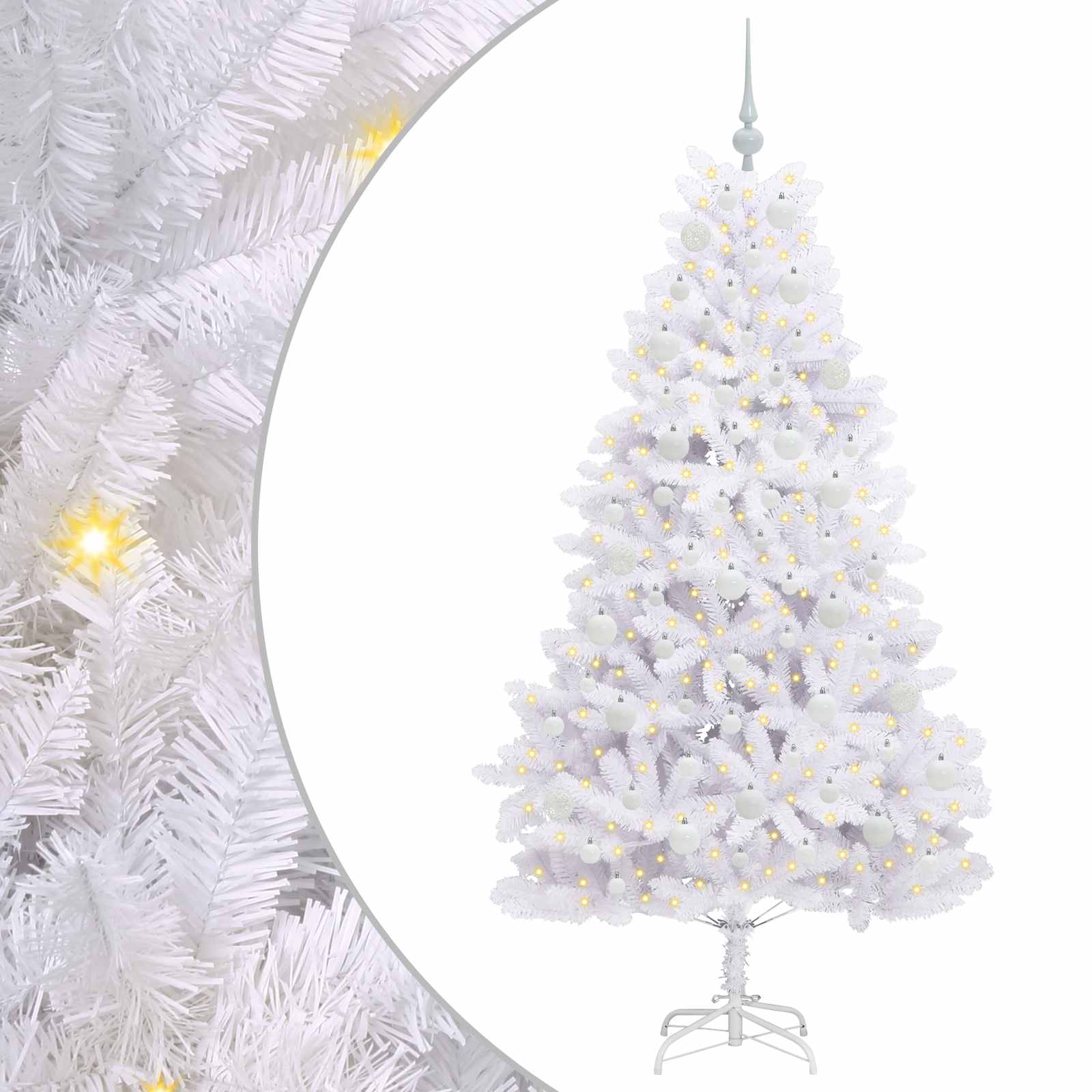 Albero di Natale Artificiale con Rami Pieghevoli Bianco 180 cm 3426597