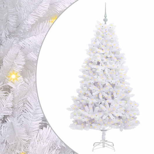 Albero di Natale Artificiale con Rami Pieghevoli Bianco 180 cm 3426597