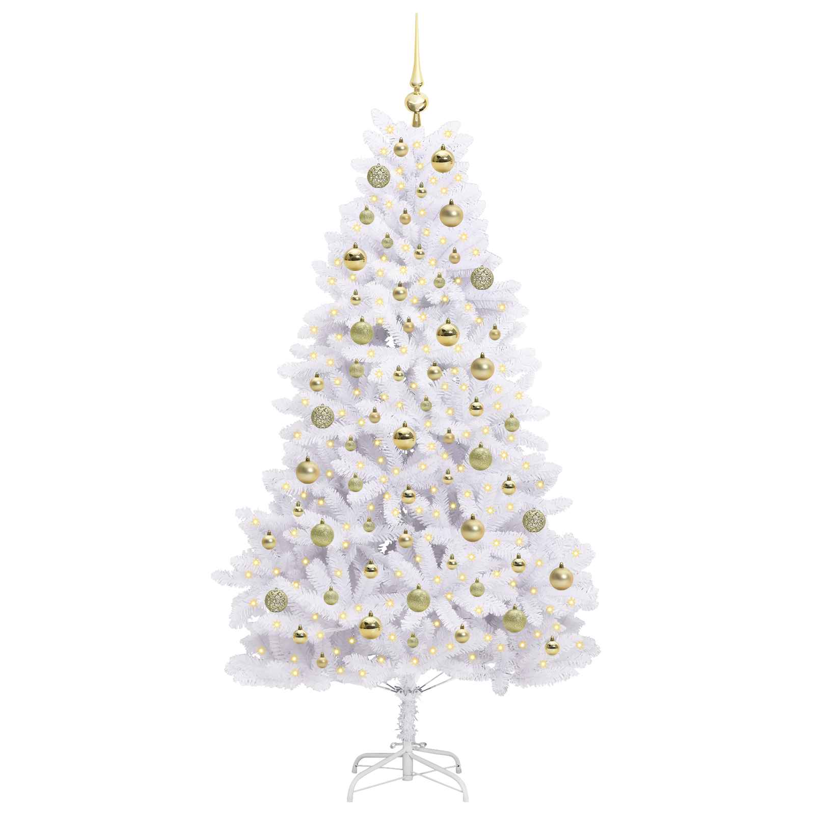 Albero di Natale Artificiale con Rami Pieghevoli Bianco 180 cm 3426598