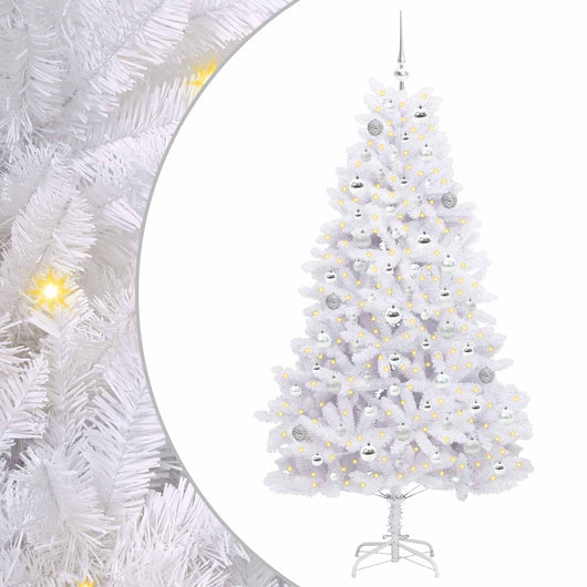 Albero di Natale Artificiale con Rami Pieghevoli Bianco 180 cm 3426599