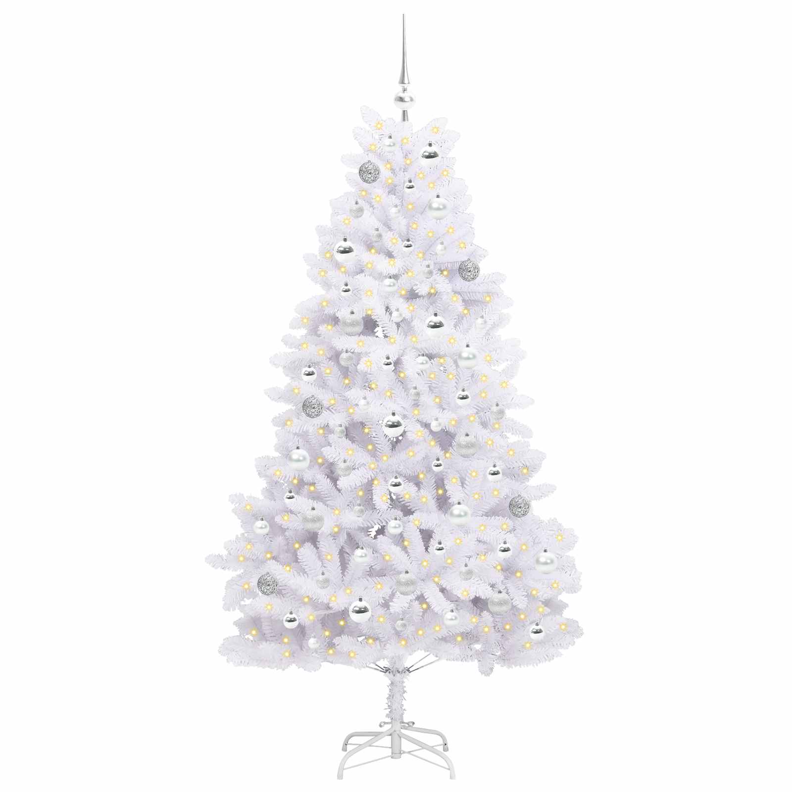 Albero di Natale Artificiale con Rami Pieghevoli Bianco 180 cm 3426599