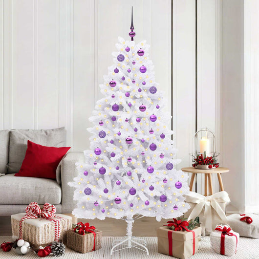 Albero di Natale Artificiale con Rami Pieghevoli Bianco 180 cm 3426600