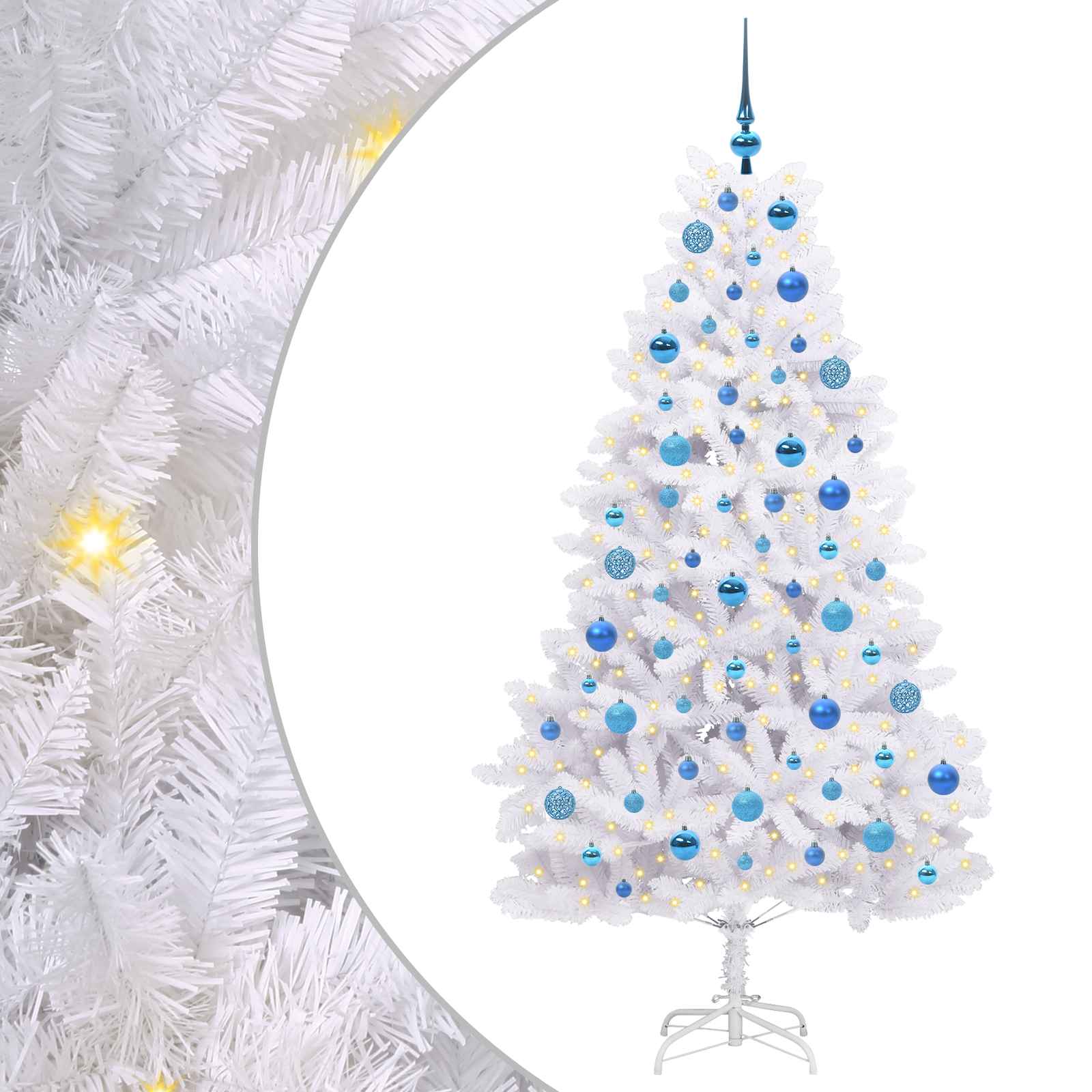 Albero di Natale Artificiale con Rami Pieghevoli Bianco 180 cm 3426601