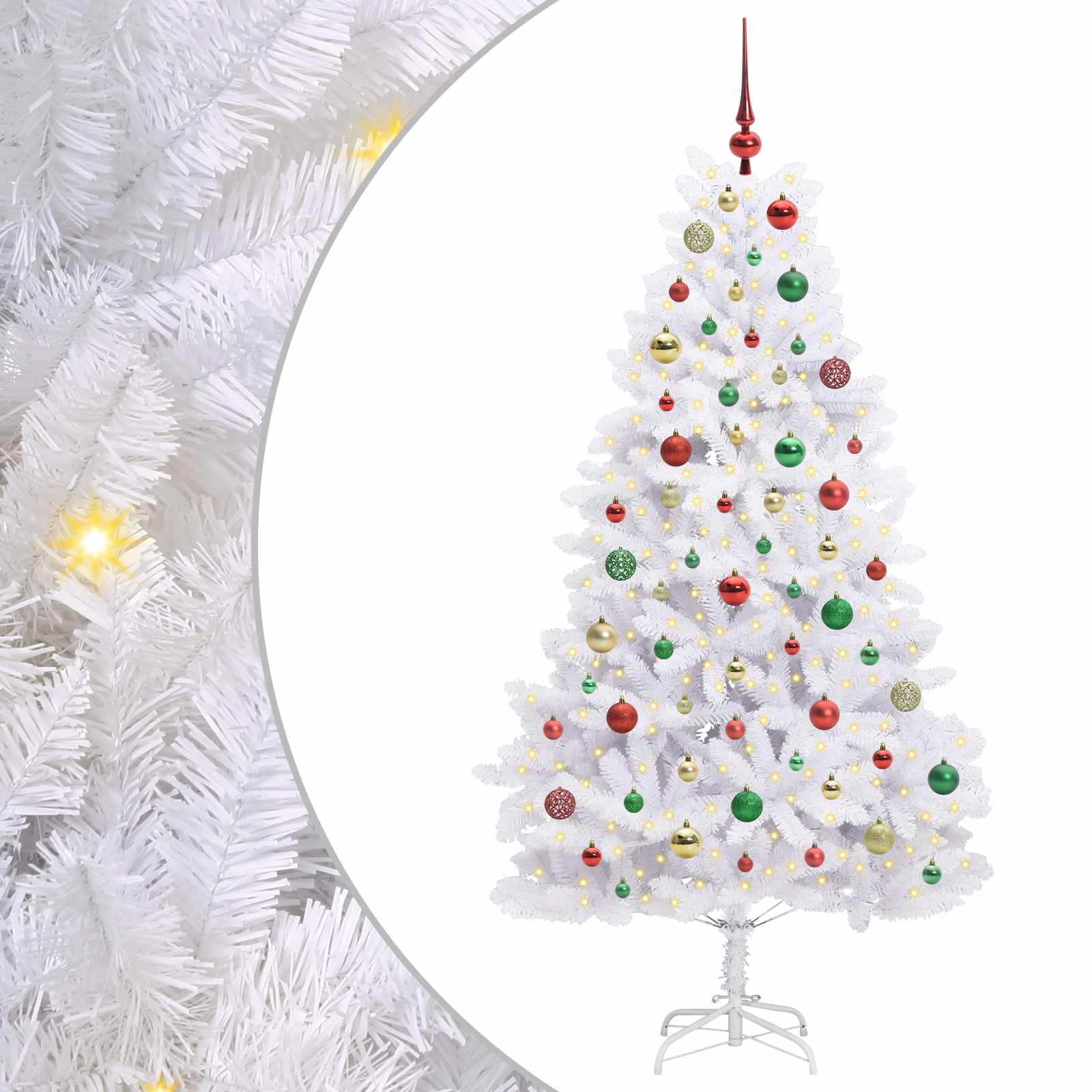 Albero di Natale Artificiale con Rami Pieghevoli Bianco 180 cm 3426602