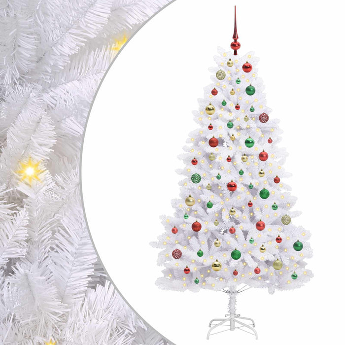 Albero di Natale Artificiale con Rami Pieghevoli Bianco 180 cm 3426602