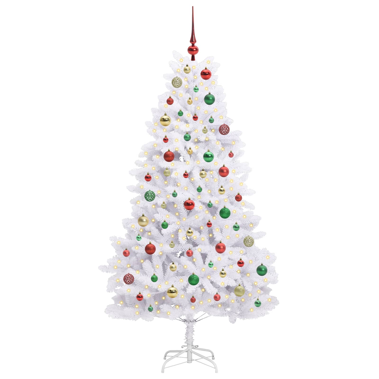 Albero di Natale Artificiale con Rami Pieghevoli Bianco 180 cm 3426602