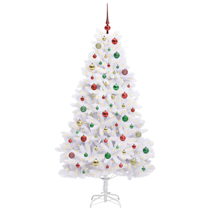 Albero di Natale Artificiale con Rami Pieghevoli Bianco 180 cm 3426602