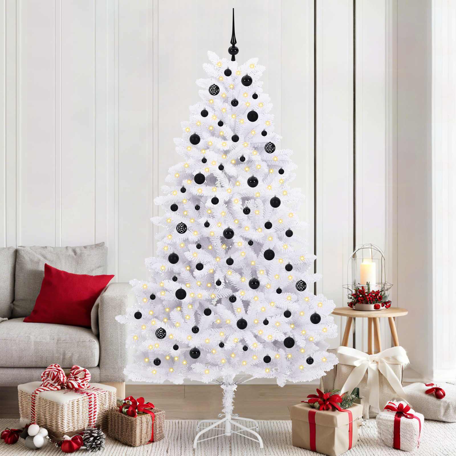 Albero di Natale Artificiale con Rami Pieghevoli Bianco 210 cm 3426604