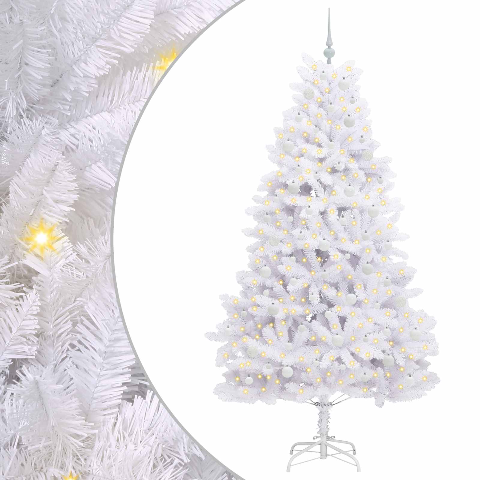 Albero di Natale Artificiale con Rami Pieghevoli Bianco 210 cm 3426606