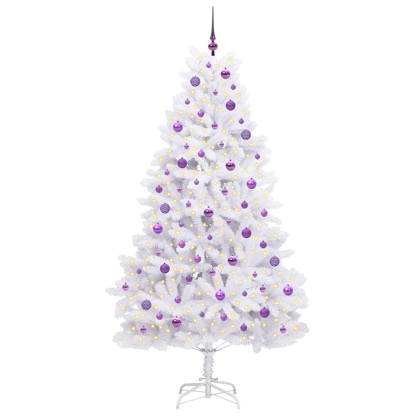 Albero di Natale Artificiale con Rami Pieghevoli Bianco 210 cm 3426609