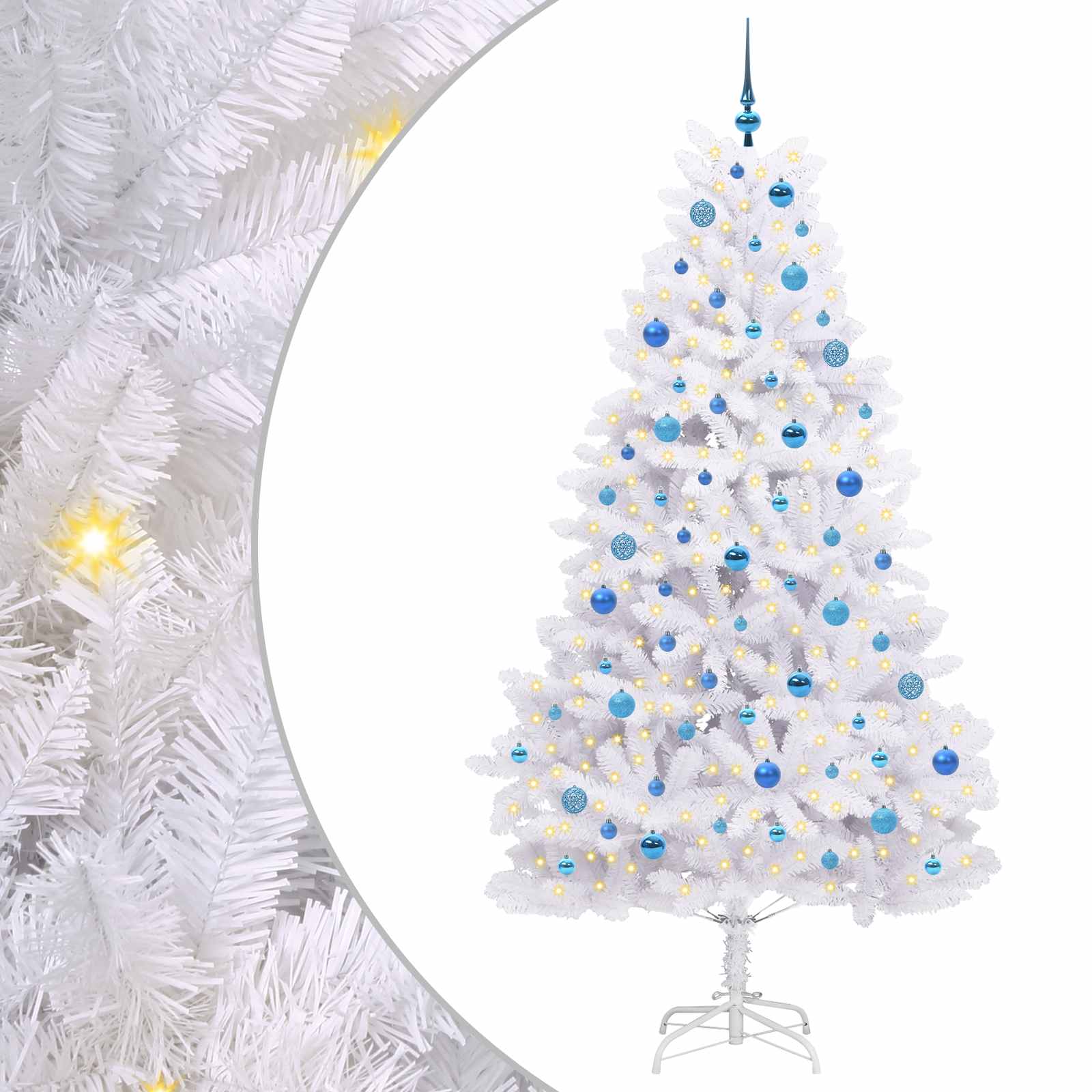Albero di Natale Artificiale con Rami Pieghevoli Bianco 210 cm 3426610
