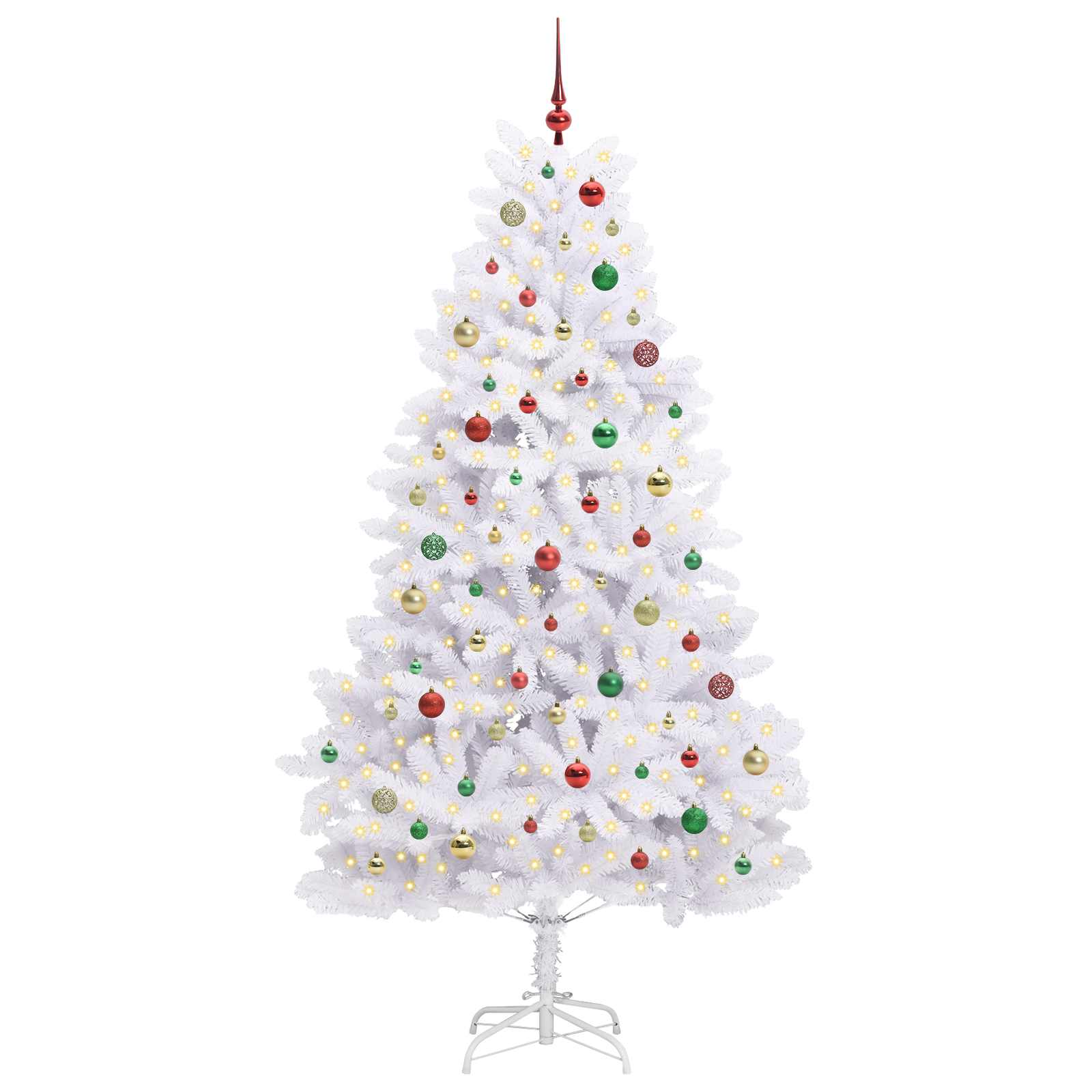 Albero di Natale Artificiale con Rami Pieghevoli Bianco 210 cm 3426611