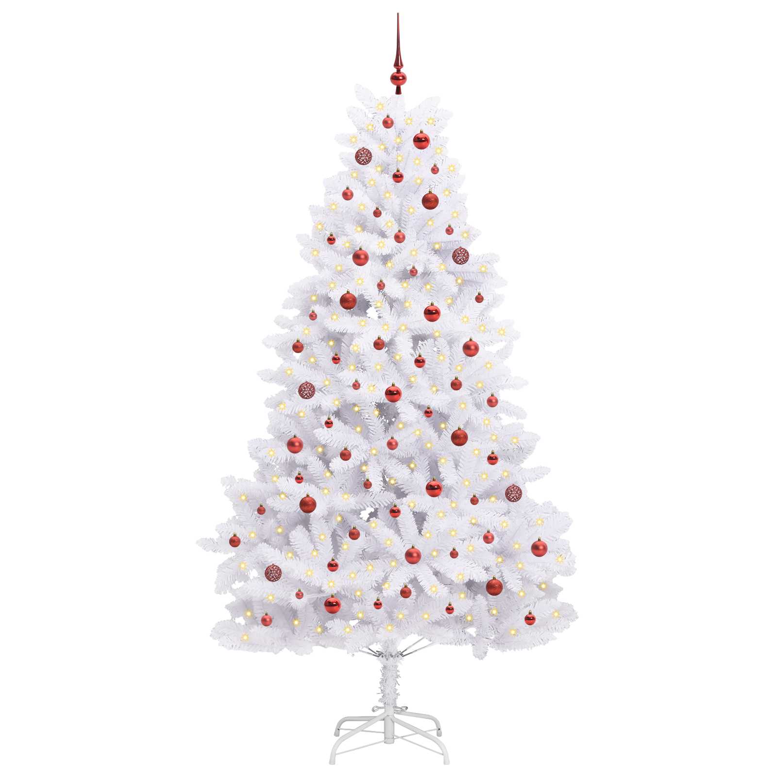 Albero di Natale Artificiale-Albero Natalizio con Rami Pieghevoli Bianco 240 cm 174792