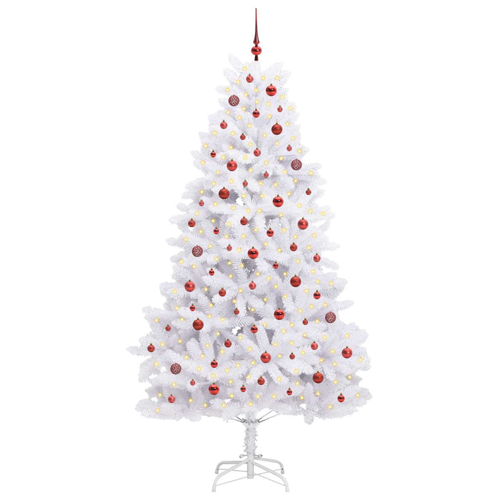 Albero di Natale Artificiale-Albero Natalizio con Rami Pieghevoli Bianco 240 cm 174792