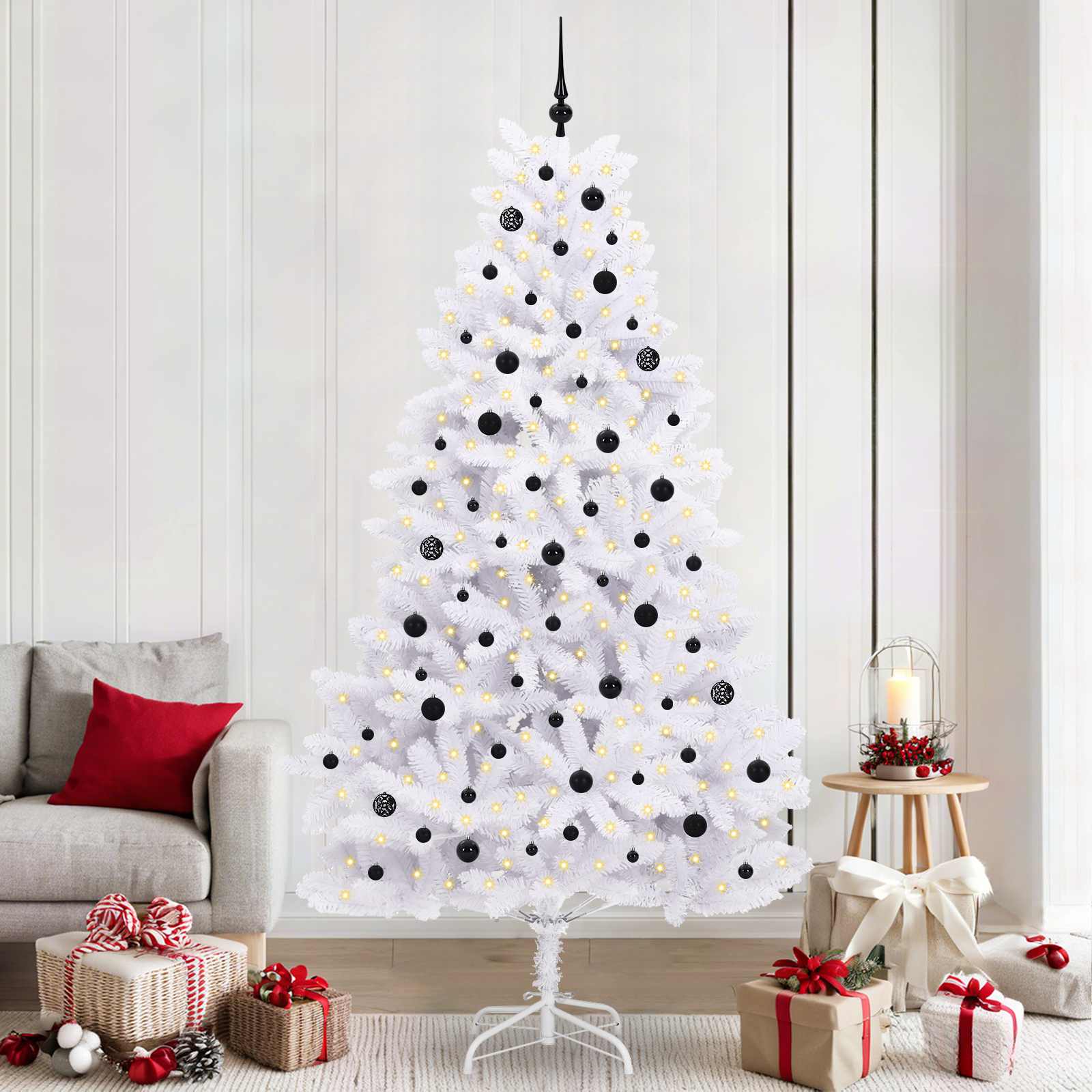 Albero di Natale Artificiale con Rami Pieghevoli Bianco 240 cm 3426613