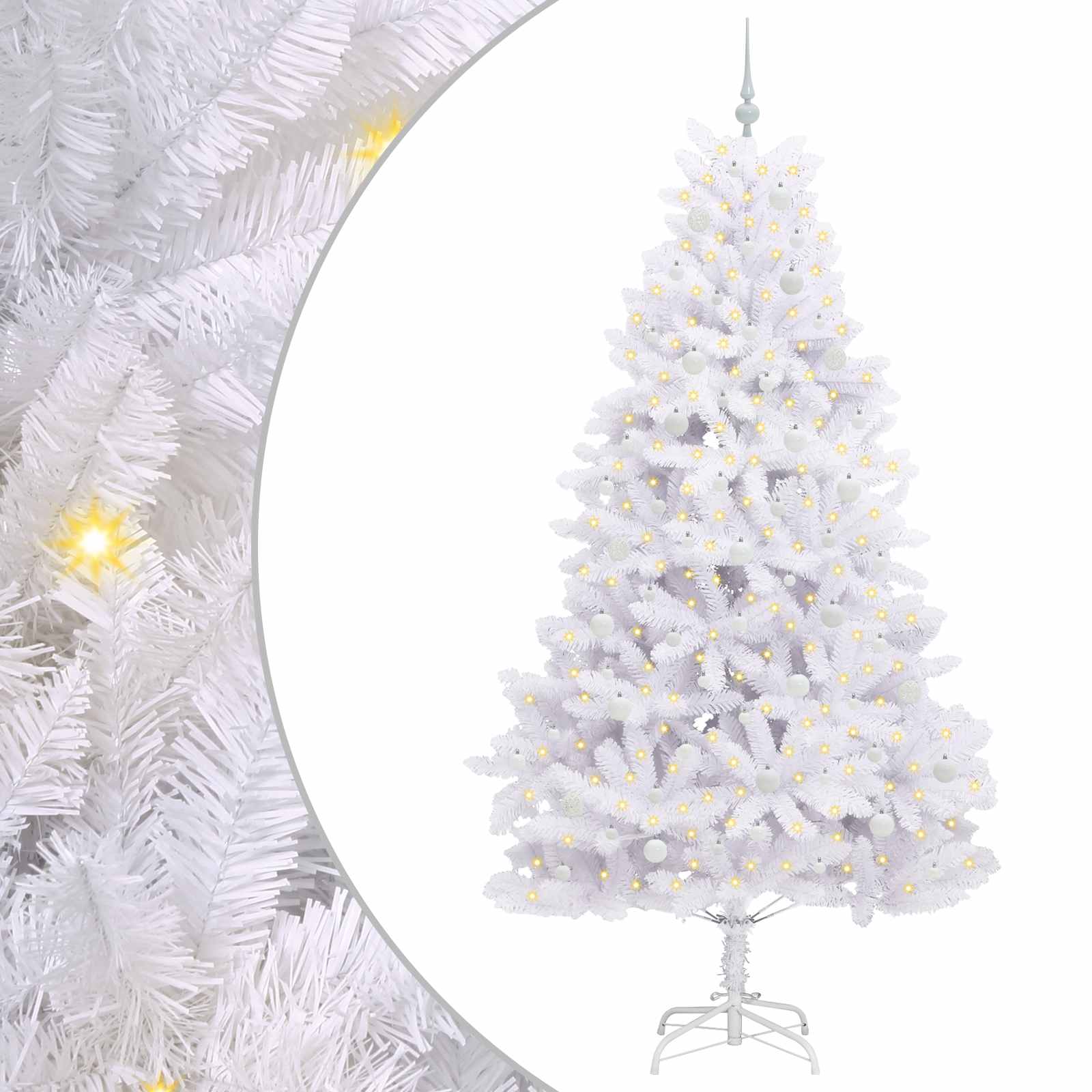 Albero di Natale Artificiale con Rami Pieghevoli Bianco 240 cm 3426615