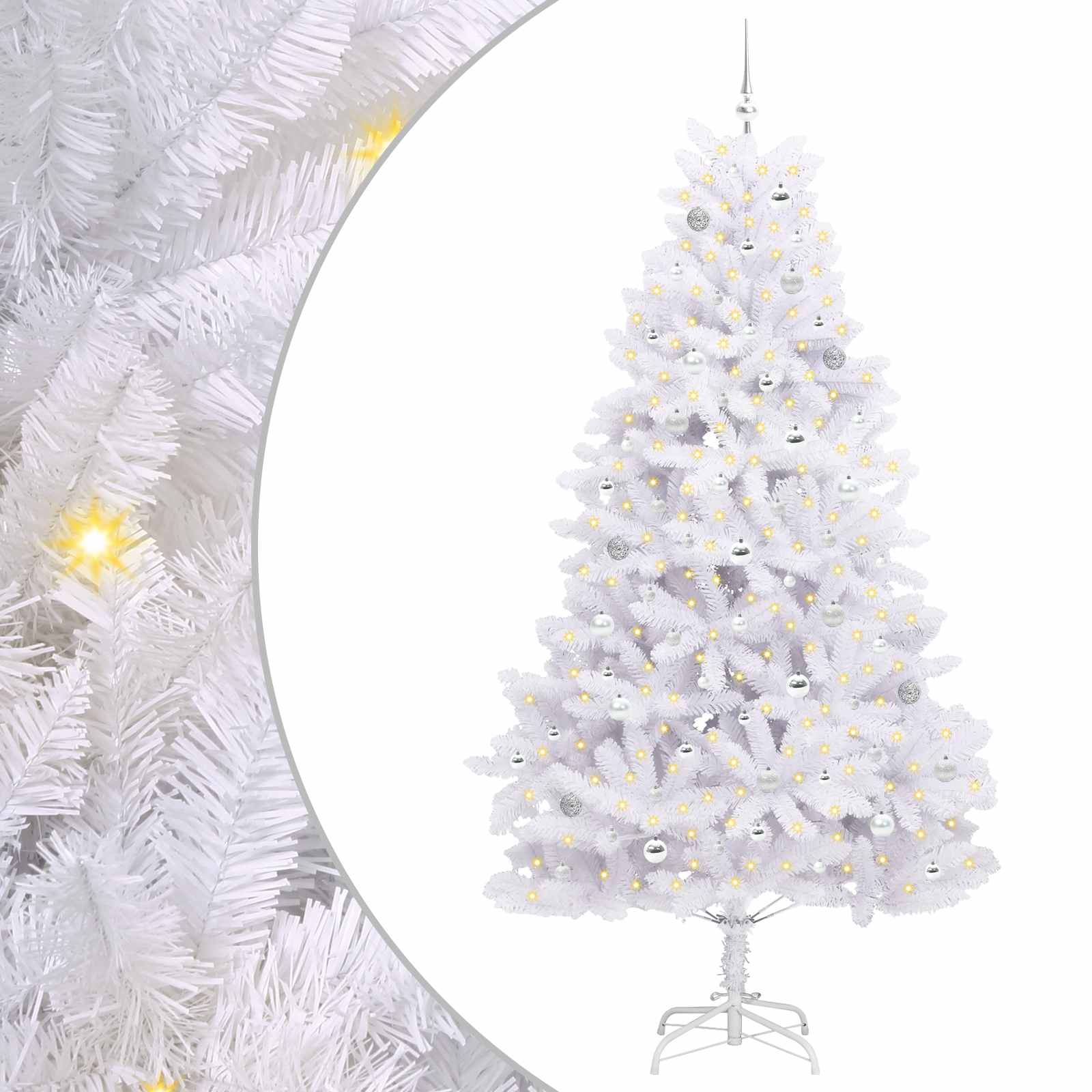 Albero di Natale Artificiale con Rami Pieghevoli Bianco 240 cm 3426617