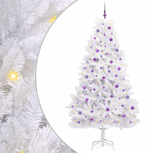 Albero di Natale Artificiale-Albero Natalizio con Rami Pieghevoli Bianco 240 cm 918710