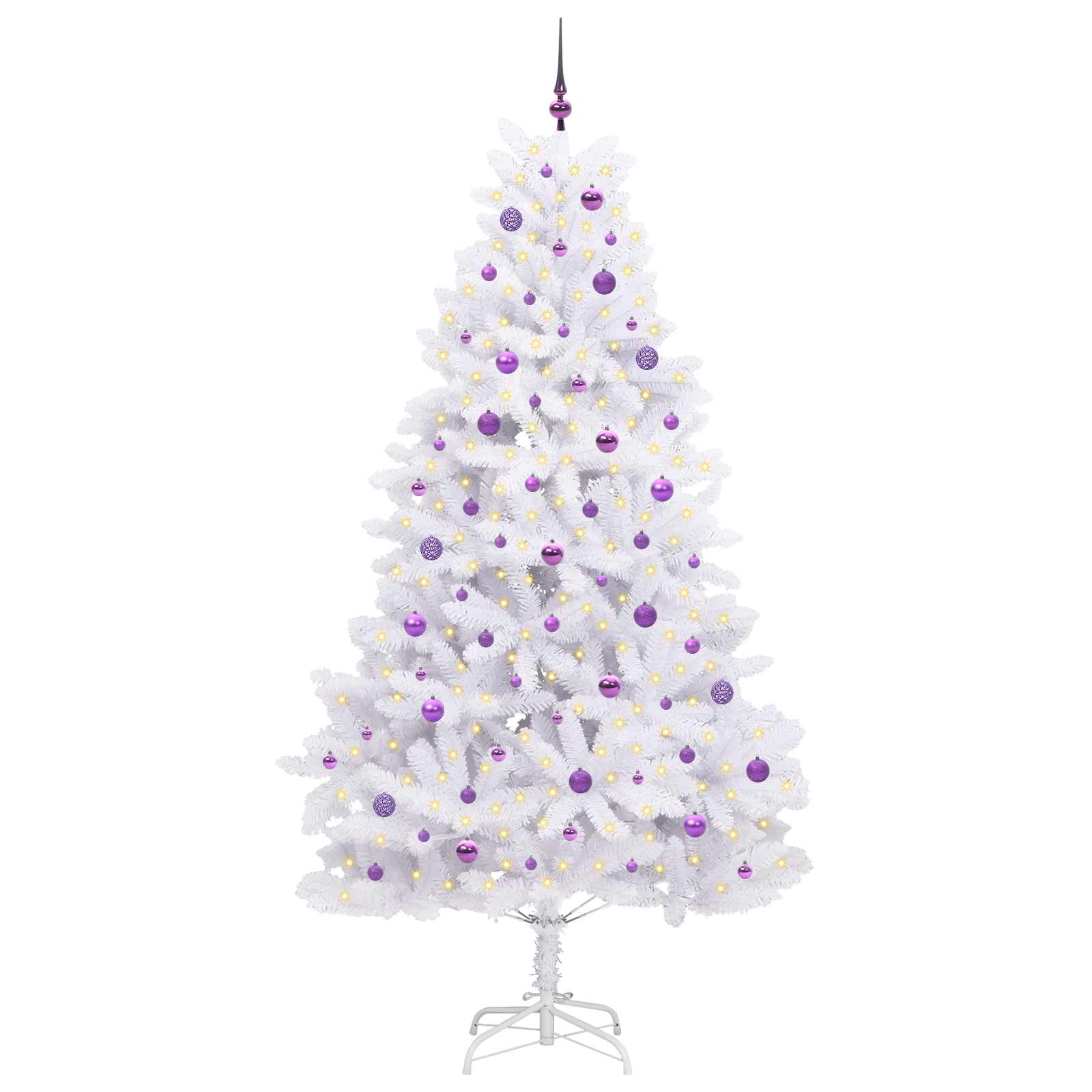 Albero di Natale Artificiale-Albero Natalizio con Rami Pieghevoli Bianco 240 cm 918710