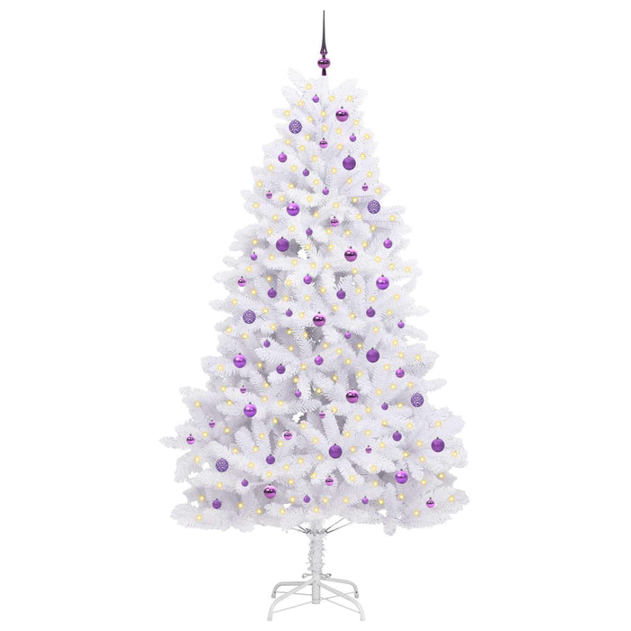Albero di Natale Artificiale-Albero Natalizio con Rami Pieghevoli Bianco 240 cm 918710