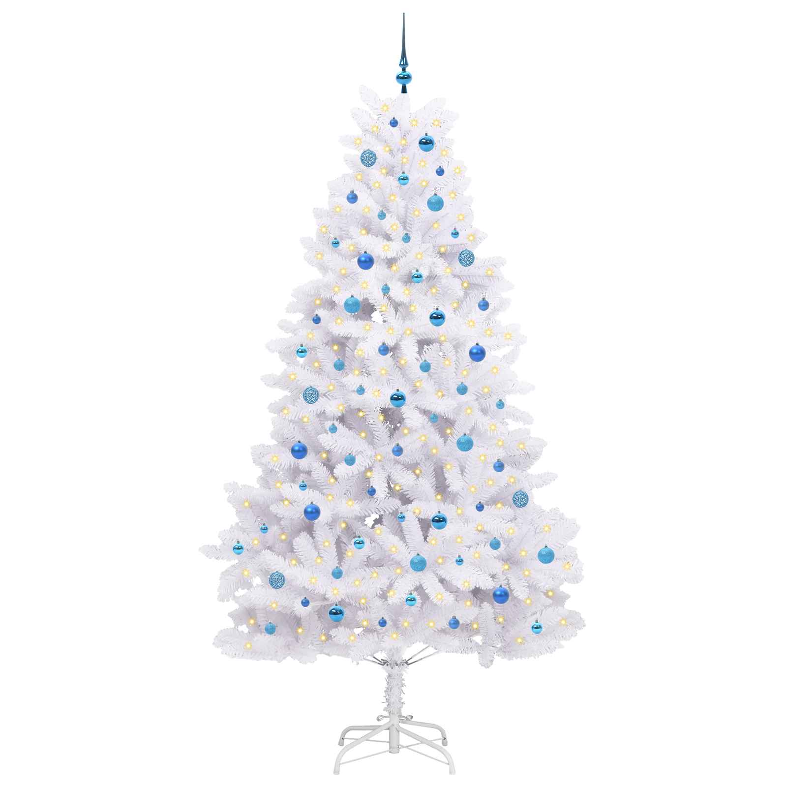 Albero di Natale Artificiale-Albero Natalizio con Rami Pieghevoli Bianco 240 cm 488914