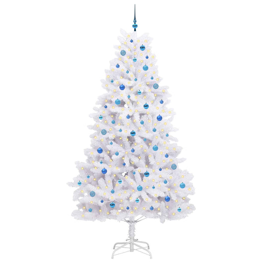Albero di Natale Artificiale-Albero Natalizio con Rami Pieghevoli Bianco 240 cm 488914