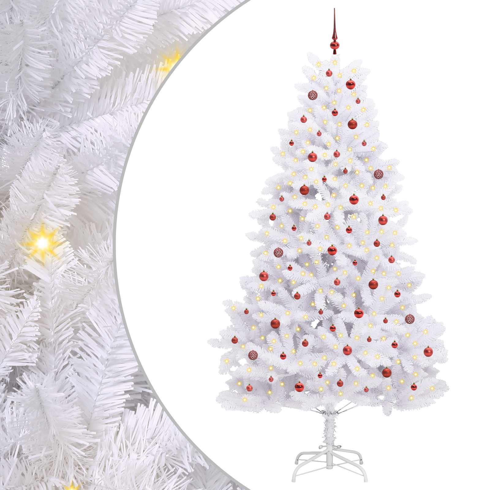 Albero di Natale Artificiale con Rami Pieghevoli Bianco 270 cm 3426621