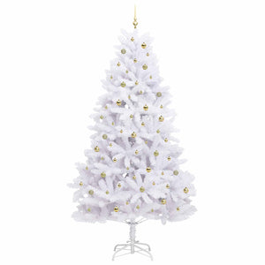 Albero di Natale Artificiale con Rami Pieghevoli Bianco 270 cm 3426625