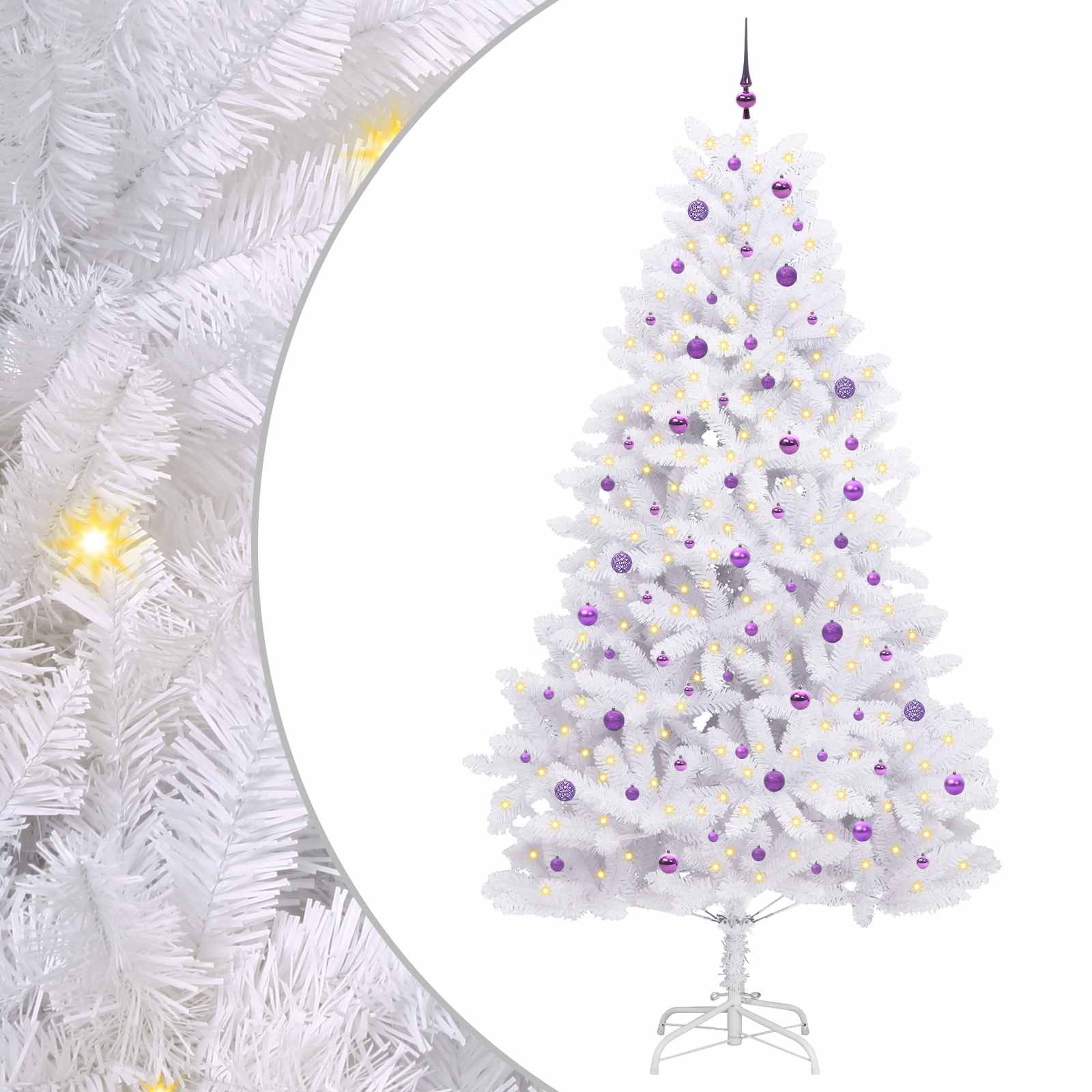 Albero di Natale Artificiale con Rami Pieghevoli Bianco 270 cm 3426627