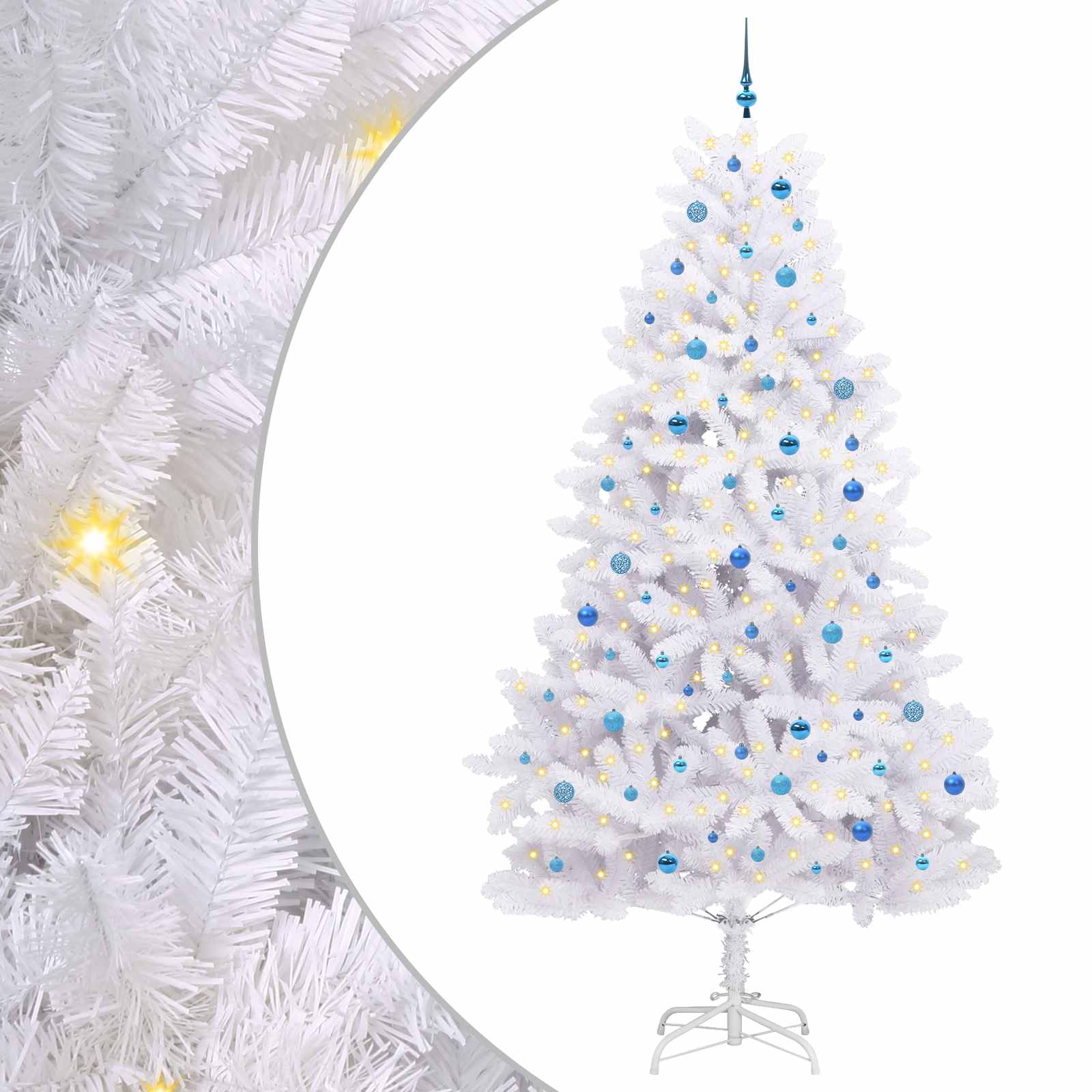 Albero di Natale Artificiale con Rami Pieghevoli Bianco 270 cm 3426628
