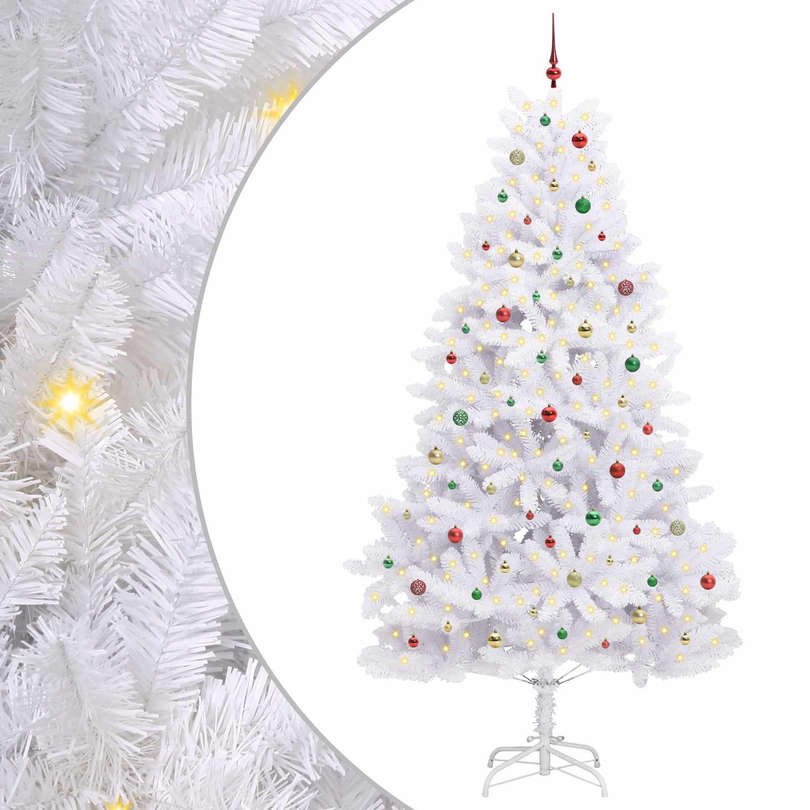 Albero di Natale Artificiale con Rami Pieghevoli Bianco 270 cm 3426629