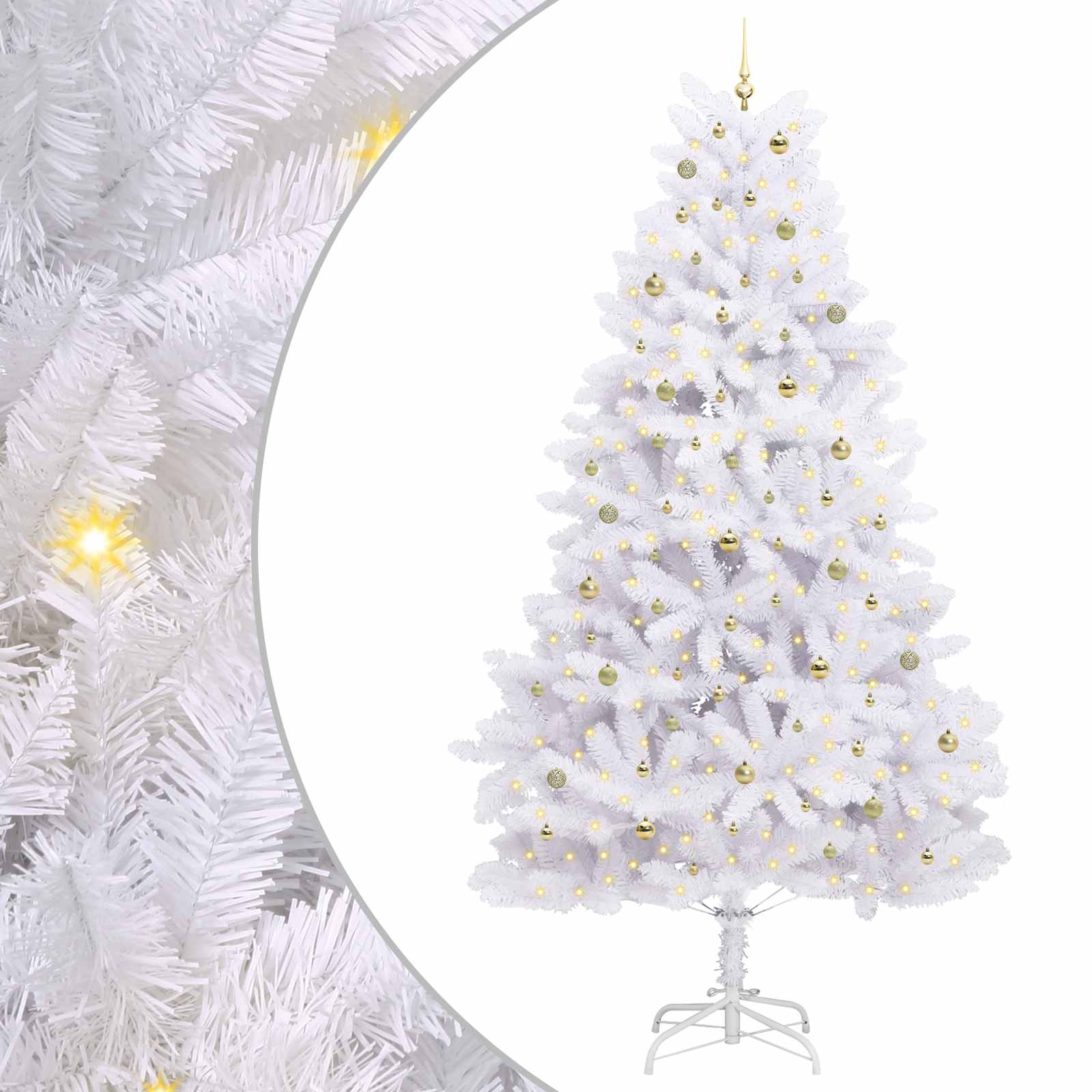 Albero di Natale Artificiale con Rami Pieghevoli Bianco 300 cm 3426634