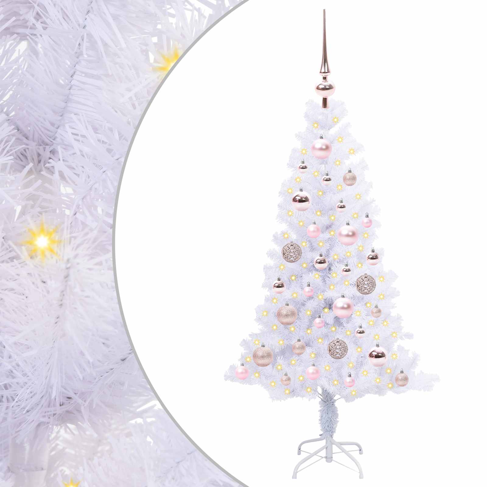 Albero di Natale artificiale Bianco 120 cm PVC e Acciaio 3426641