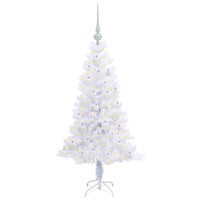 Albero di Natale Artificiale-Albero Natalizio Bianco 120 cm PVC e Acciaio 873123