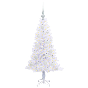 Albero di Natale Artificiale-Albero Natalizio Bianco 120 cm PVC e Acciaio 873123