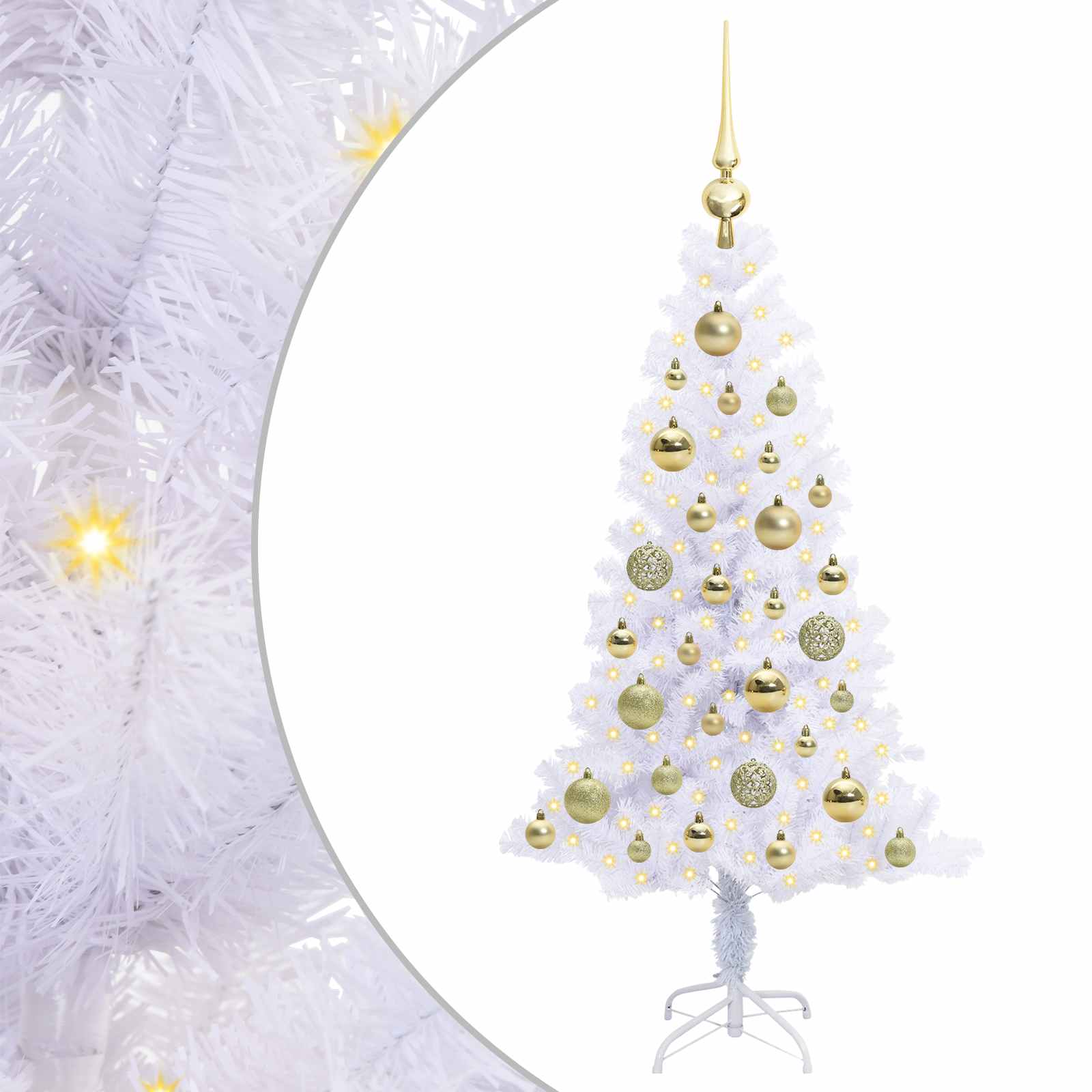 Albero di Natale artificiale Bianco 120 cm PVC e Acciaio 3426643