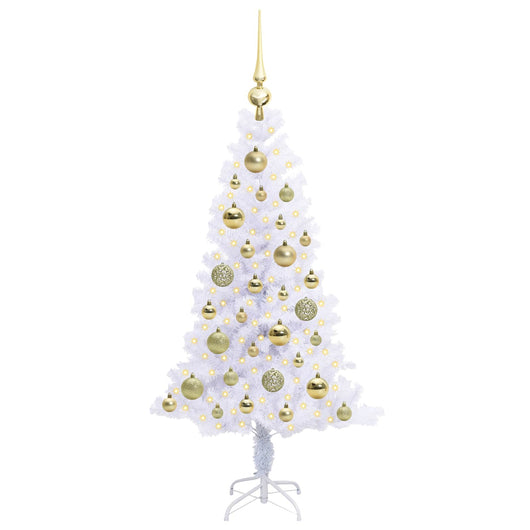 Albero di Natale Artificiale-Albero Natalizio Bianco 120 cm PVC e Acciaio 372841