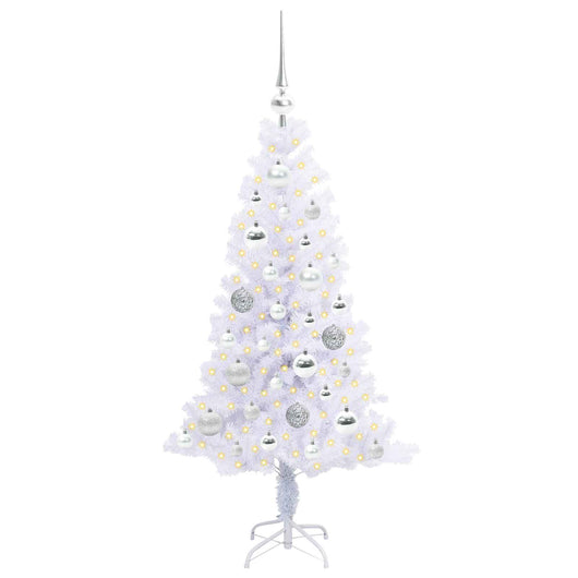 Albero di Natale Artificiale-Albero Natalizio Bianco 120 cm PVC e Acciaio 193499
