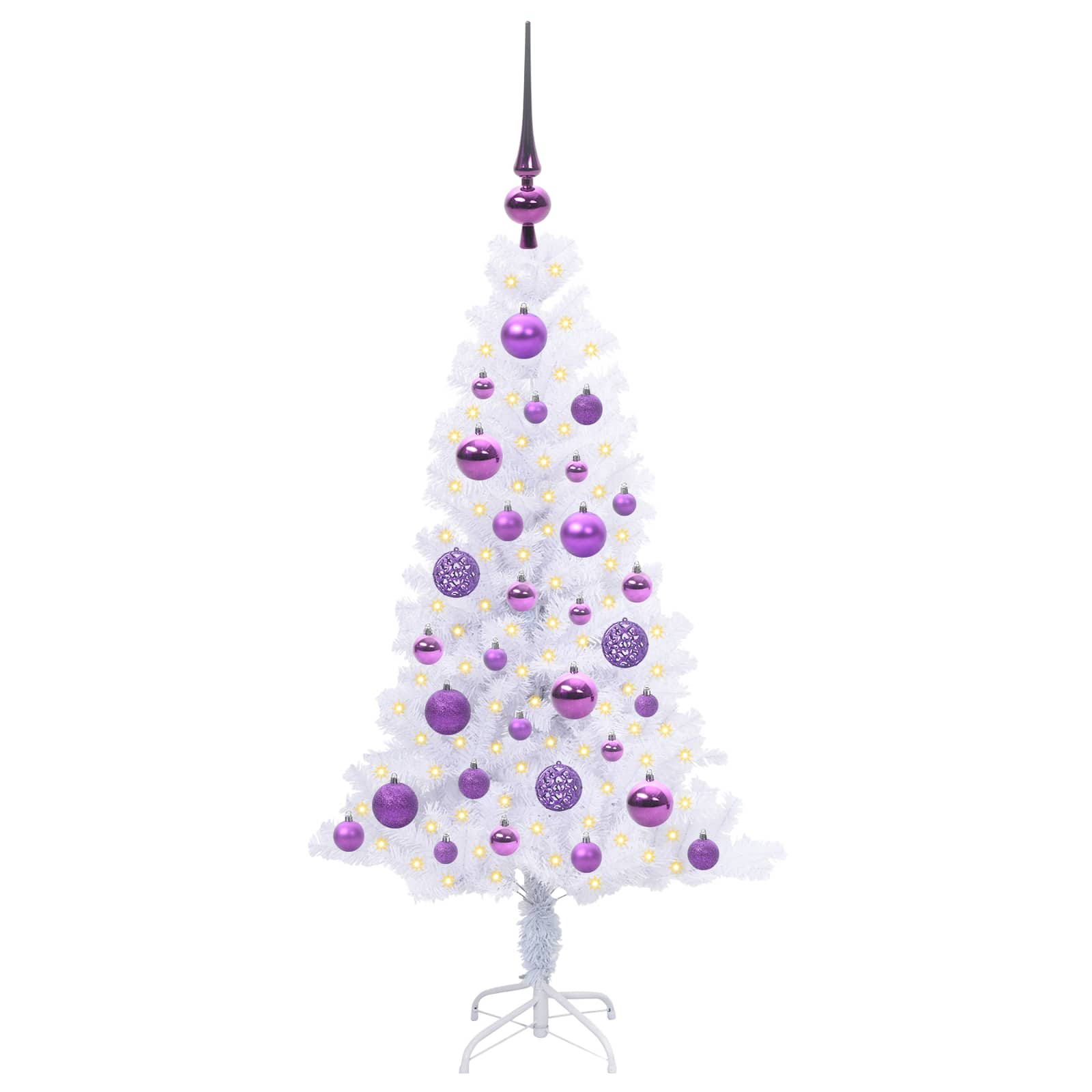 Albero di Natale Artificiale-Albero Natalizio Bianco 120 cm PVC e Acciaio 145907
