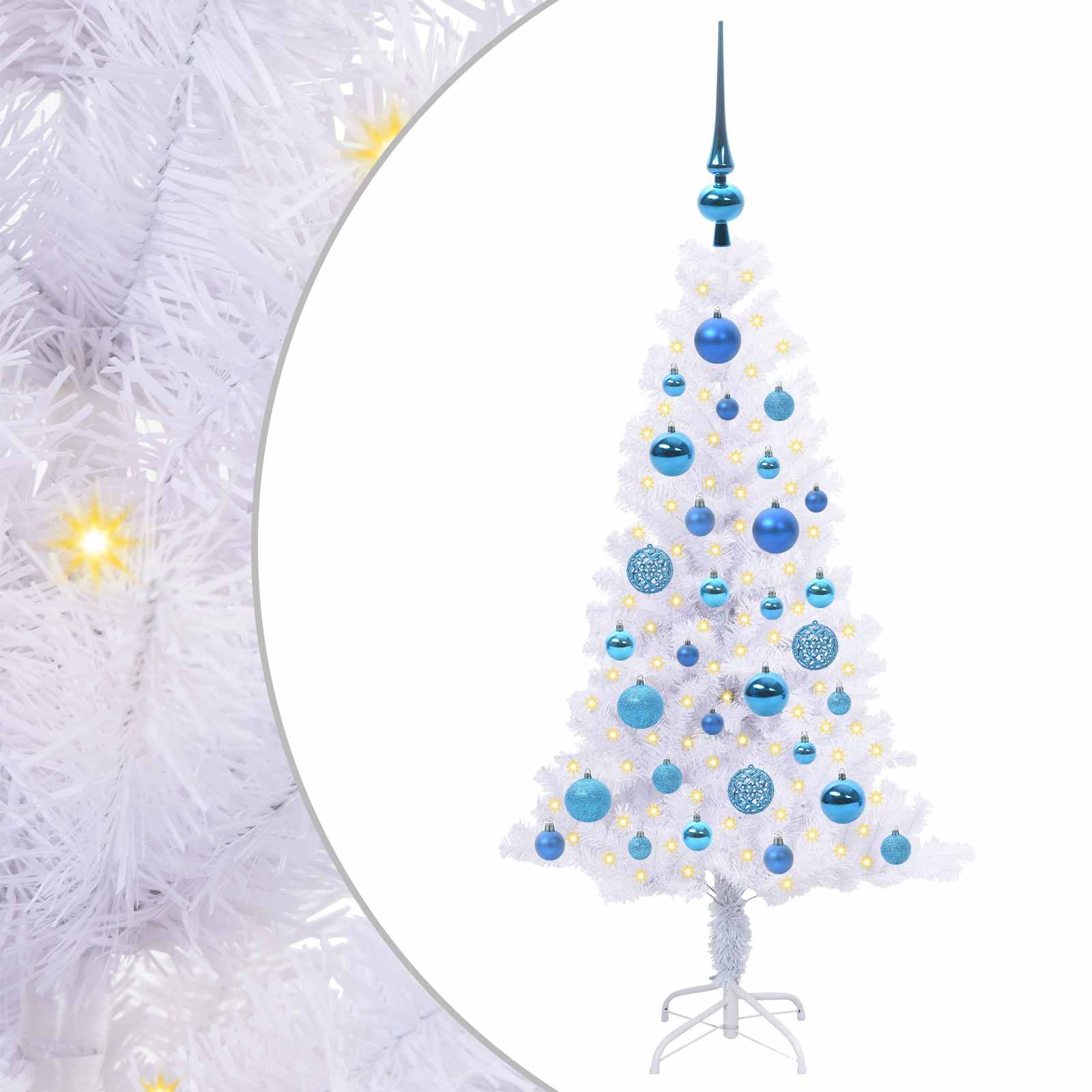 Albero di Natale artificiale Bianco 120 cm PVC e Acciaio 3426646