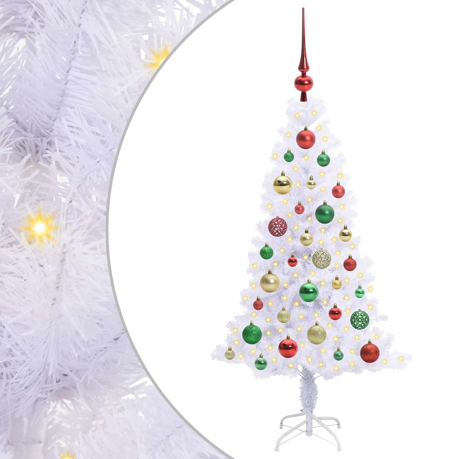 Albero di Natale artificiale Bianco 120 cm PVC e Acciaio 3426647