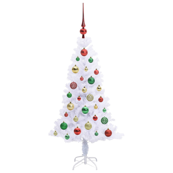 Albero di Natale Artificiale-Albero Natalizio Bianco 120 cm PVC e Acciaio 691943