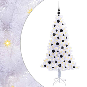Albero di Natale Artificiale-Albero Natalizio Bianco 150 cm PVC e Acciaio 487733