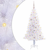 Albero di Natale Artificiale-Albero Natalizio Bianco 150 cm PVC e Acciaio 938638