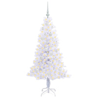 Albero di Natale Artificiale-Albero Natalizio Bianco 150 cm PVC e Acciaio 343133