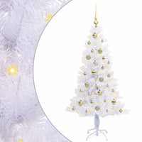 Albero di Natale Artificiale-Albero Natalizio Bianco 150 cm PVC e Acciaio 636046