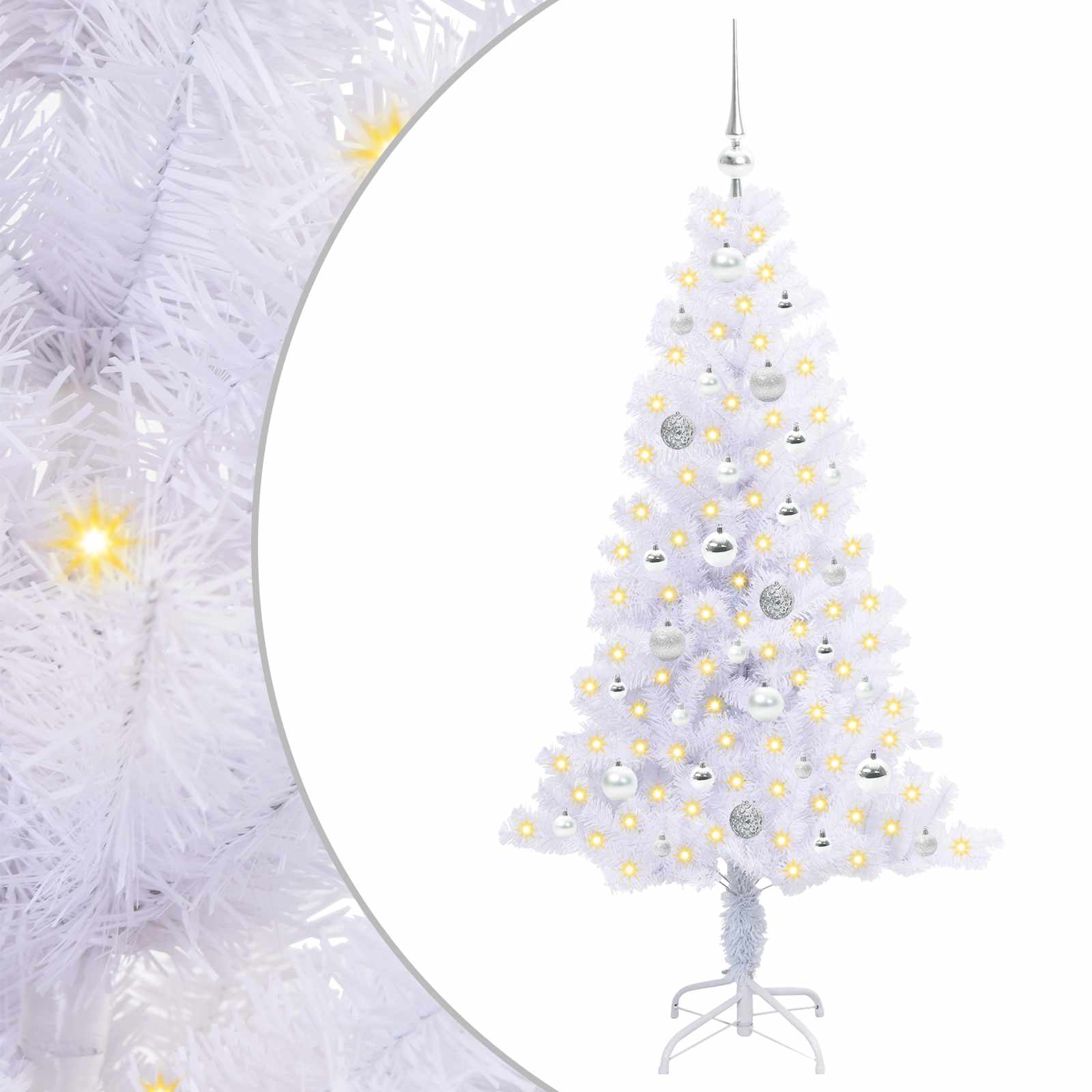 Albero di Natale artificiale Bianco 150 cm PVC e Acciaio 3426653