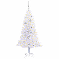 Albero di Natale Artificiale-Albero Natalizio Bianco 150 cm PVC e Acciaio 436462