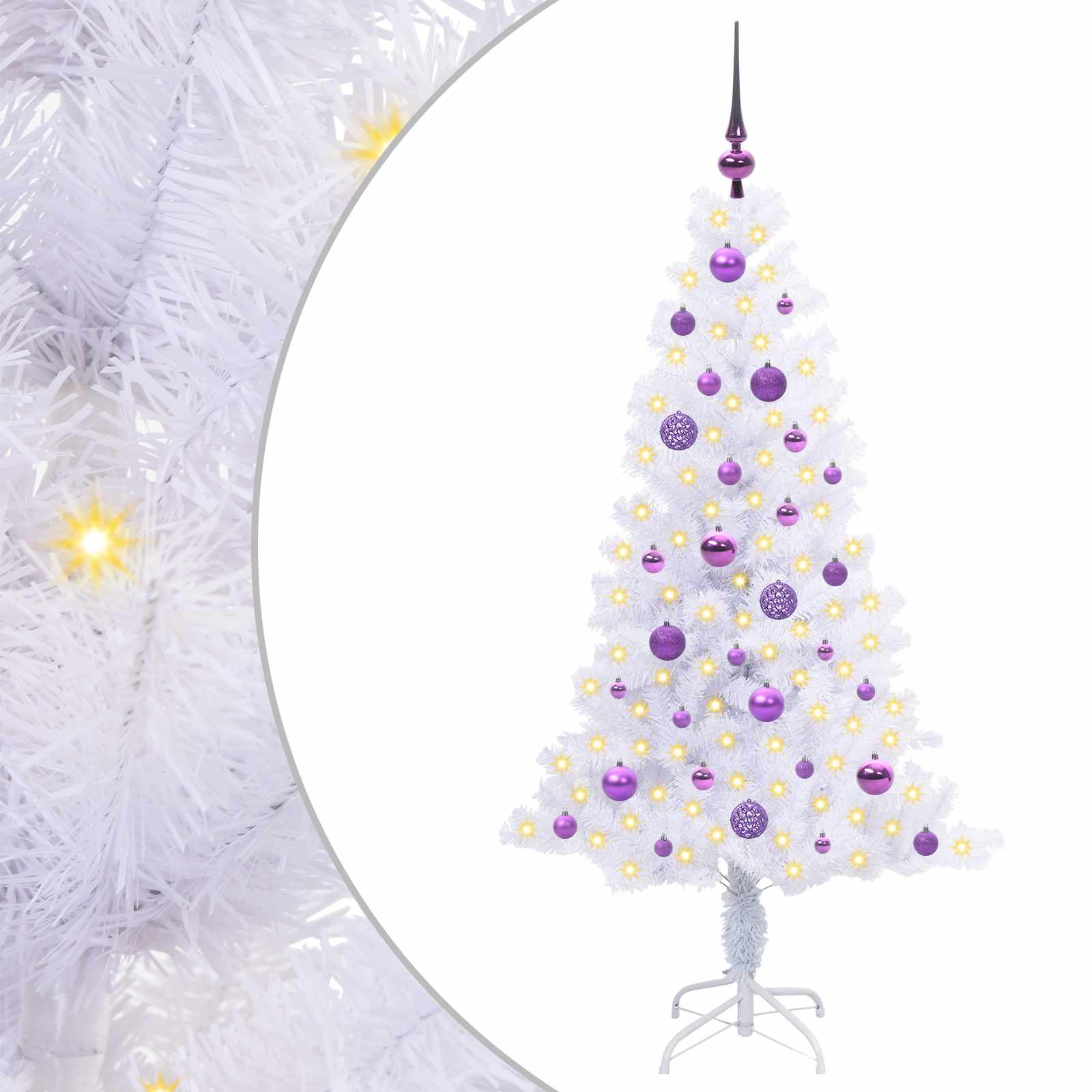 Albero di Natale artificiale Bianco 150 cm PVC e Acciaio 3426654