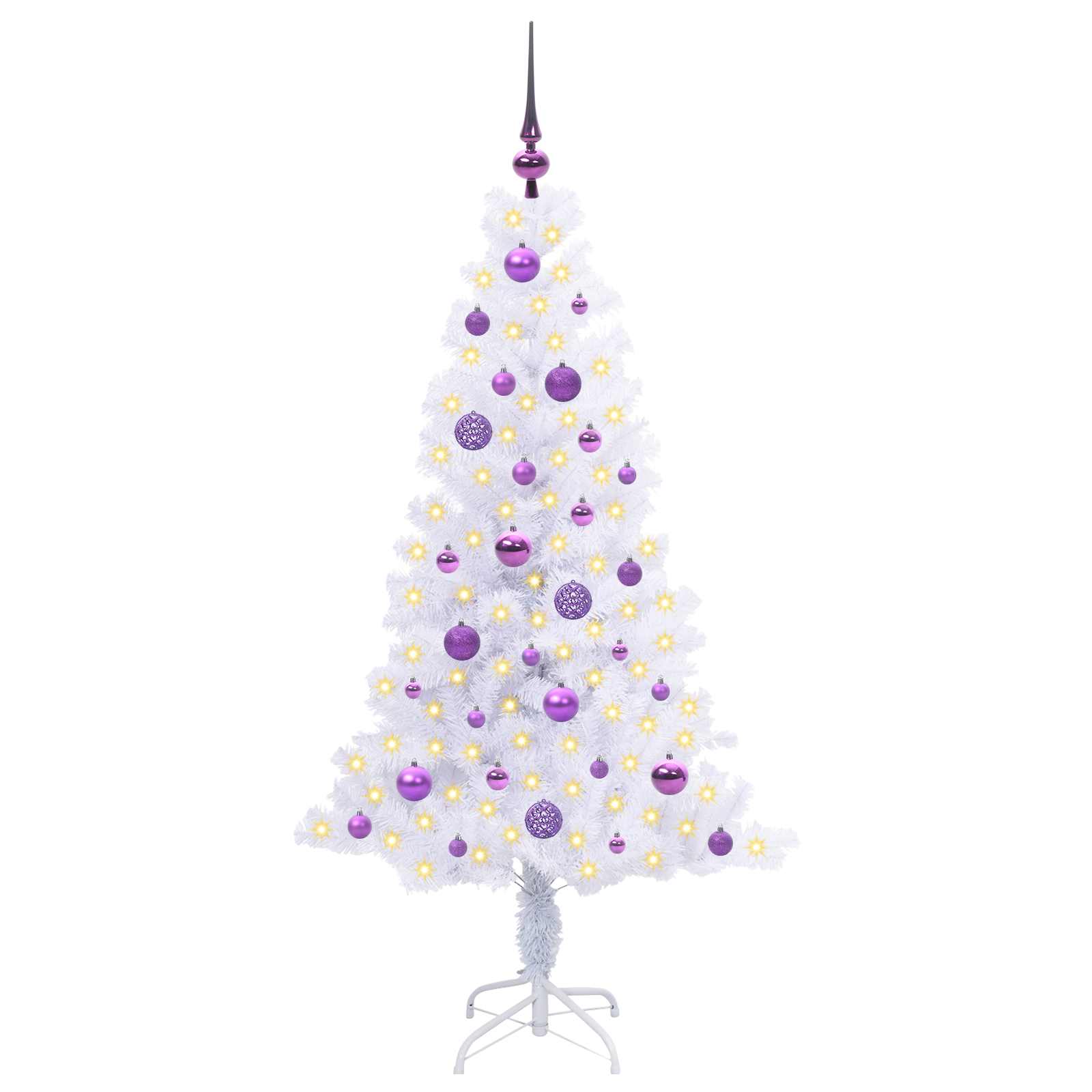 Albero di Natale artificiale Bianco 150 cm PVC e Acciaio 3426654